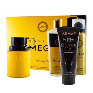 Armaf Odyssey Mega 4-Piece Set (100ml EDP Spray + 50ml Body Spray + 100ml Shower Gel + 250ml Shampoo)