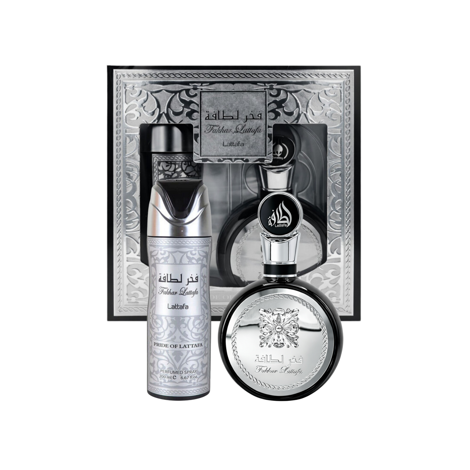 Lattafa Fakhar 2-Piece Set (100ml perfume + 200ml Perfumed Spray)