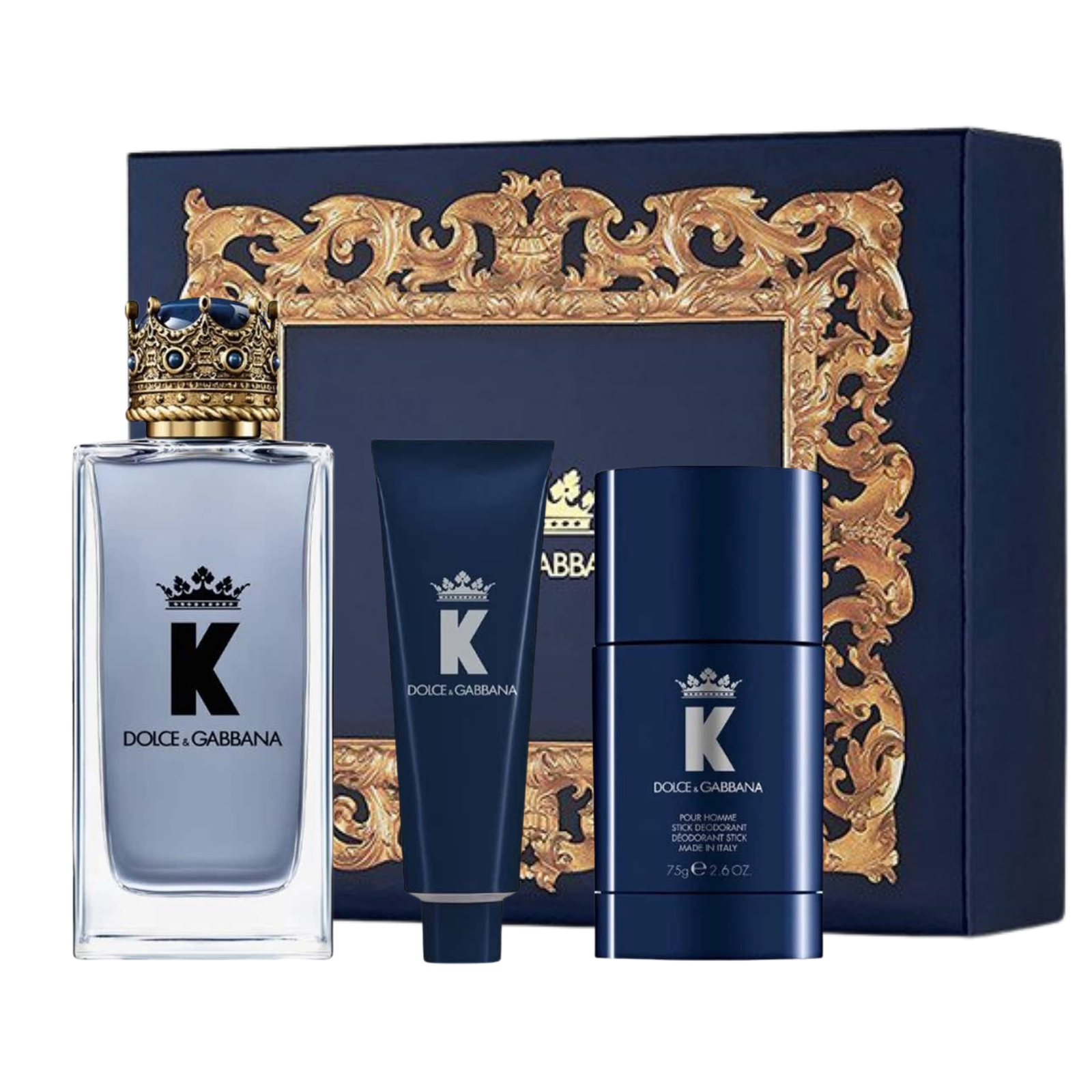 Dolce & Gabbana King 3 Pcs Set (100ml EDT, 10ml EDT & 75ml After Shave Balm)